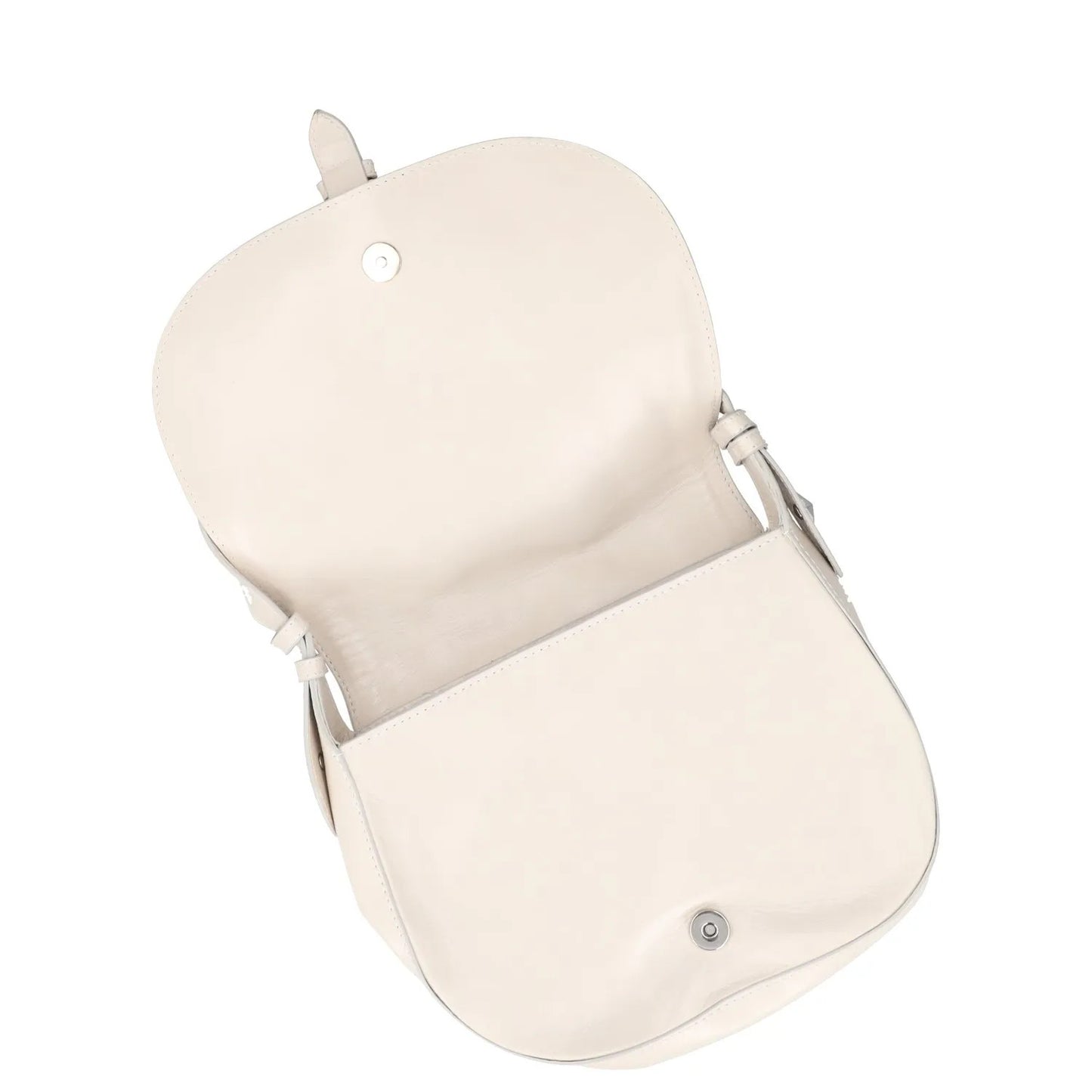 JUST CAVALLI Womens Saddle Handbag Beige Buckle Closure Matte Leather S RRP 300 — View 5