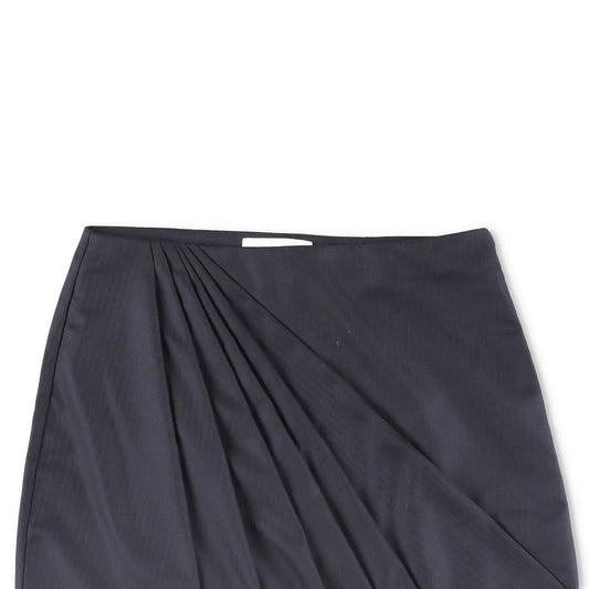 RACIL Women Misha Herringbone Wool High Waisted Mini Draped Skirt Black 3 RRP420 — View 2
