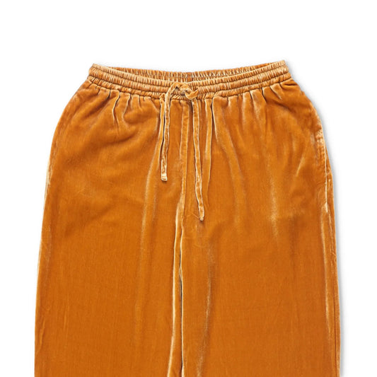 ASCENO Womens Aurelia Trousers Wide Leg Gold Yellow Drawstring Size XS RRP 250 — View 2