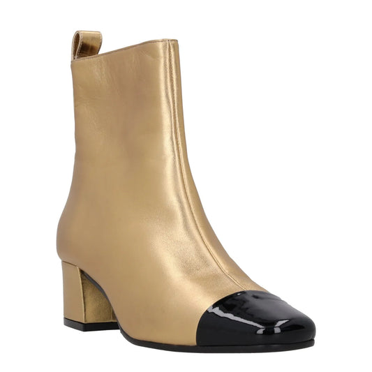 CAREL Womens Estime Exclusive Ankle Bootie Gold Leather Patent Formal UK5 RRP505 — View 2