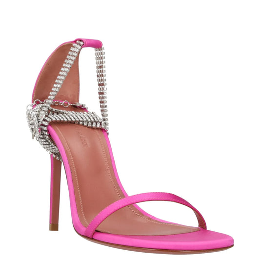 AMINA MUADDI Women Chain Strappy Heels Pink Leather Stiletto Open Toe UK4 RRP600 — View 2