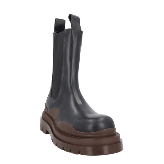 BOTTEGA VENETA Mens Chelsea Boots High Black Brown Leather UK 10 RRP 1080 — View 2