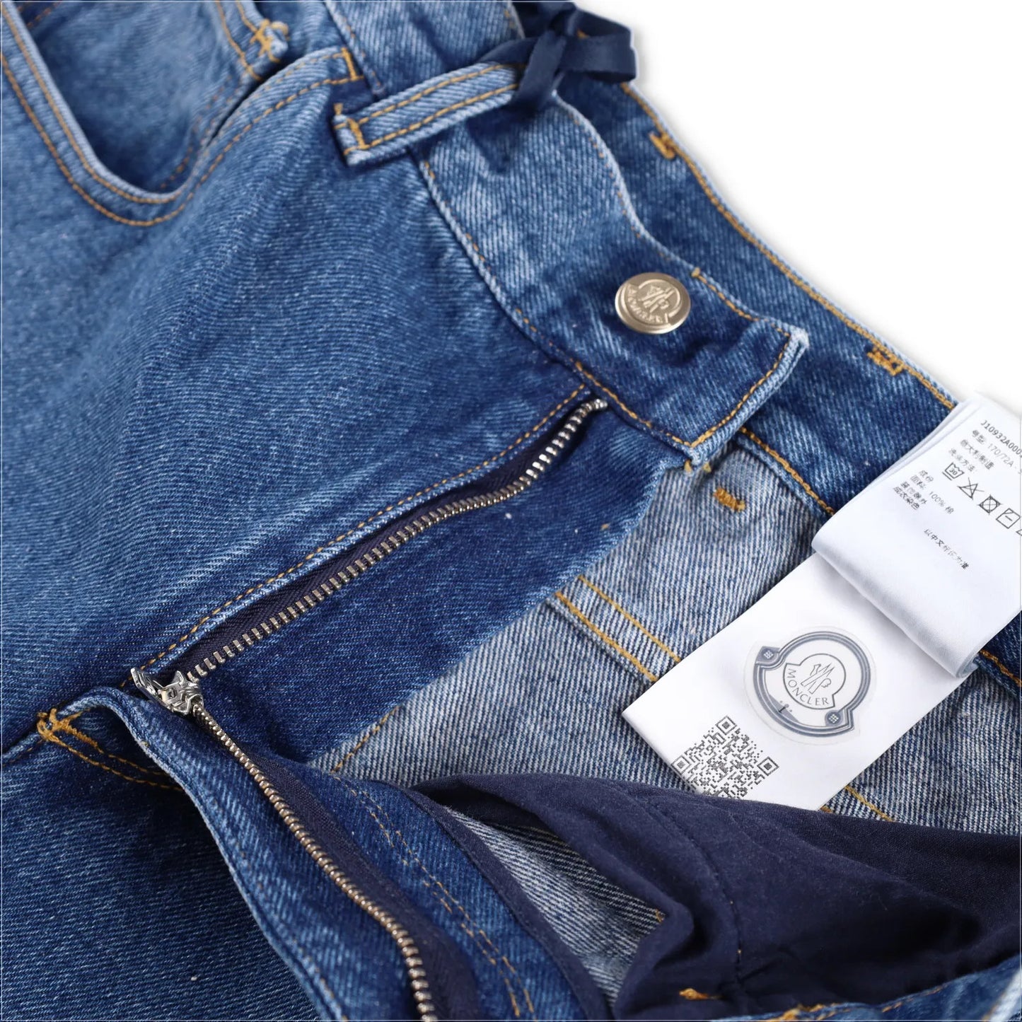 MONCLER Womens Denim Jeans Straight Leg Blue 5 Pockets Size 46 RRP 515 — View 9