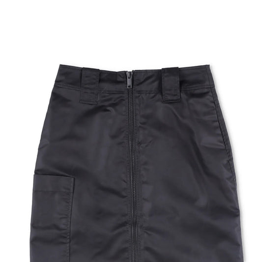 GANNI Womens Midi Skirt Black Polyamide Zip Closure Pockets Size 36 RRP 215 — View 2