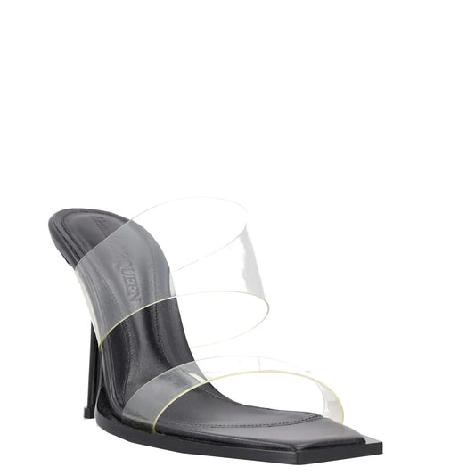 ALEXANDER MCQUEEN Womens Stiletto Heels Black Synthetic Clear Straps UK8 RRP 700 — View 2