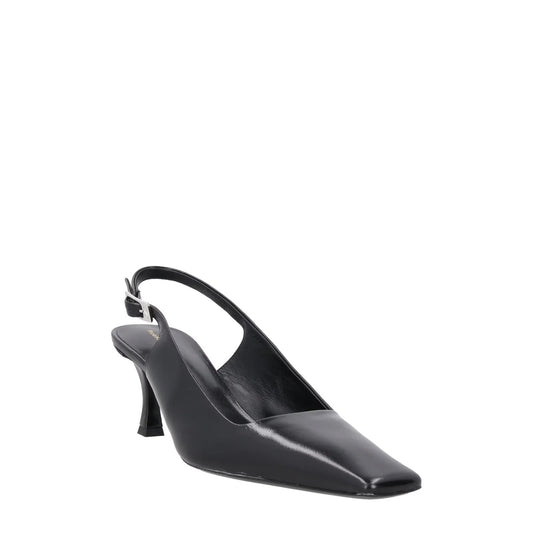 PROENZA SCHOULER Womens Kitten Heel Strap Silver Buckle Leather Black UK7 RRP598 — View 2