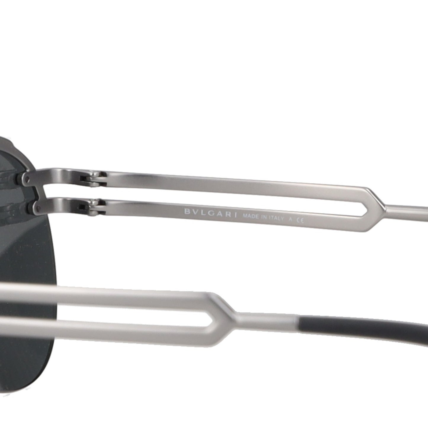 BVLGARI Grey Semi-Rimless Pilot Metal Sunglasses Mens Designer Iconic RRP320 — View 11