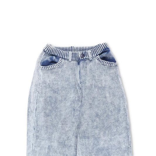 AYA MUSE Womens Beren Mid Waist Wide Leg Knit Trousers Blue Size M RRP 422 — View 2