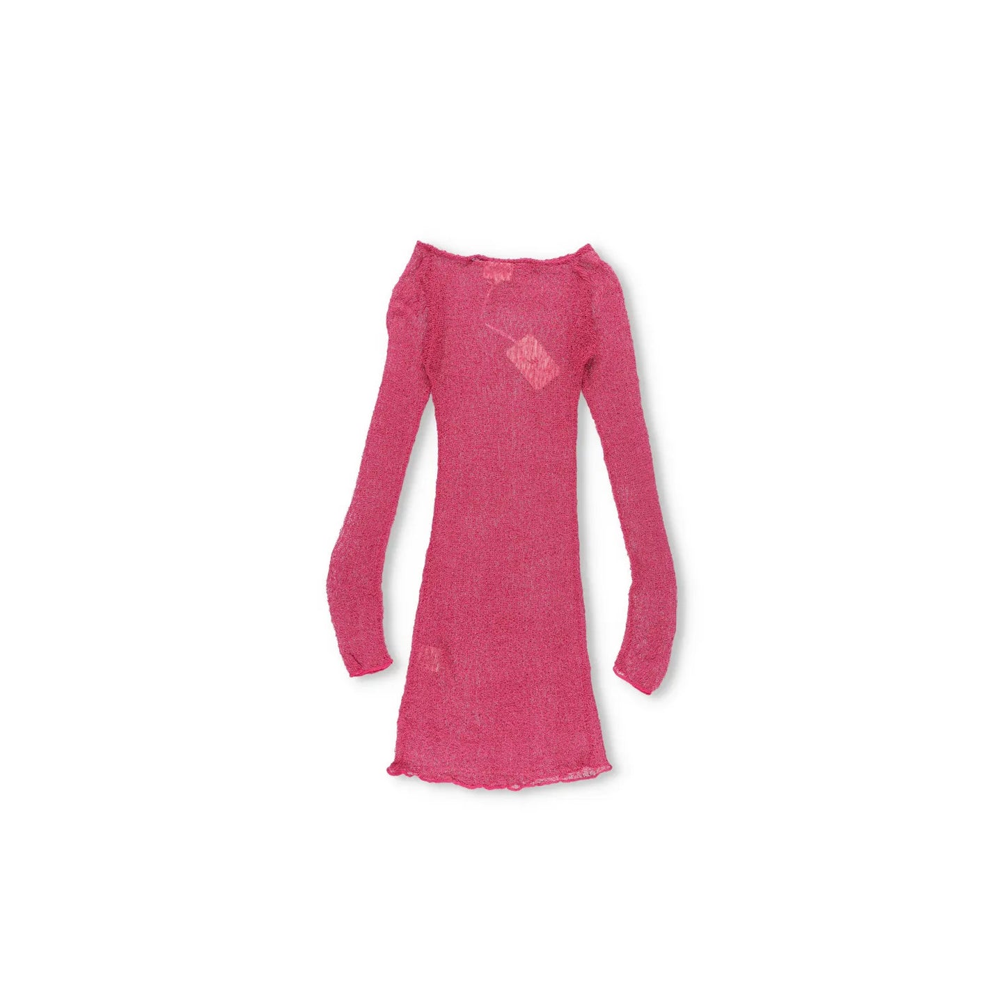 AMBRA MADDALENA Womens Andy Mini Dress Pink Sheer Long Sleeve Boat Neck M RRP135 — View 9