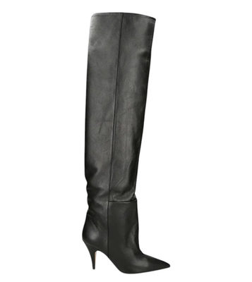 KHAITE Women River 90 High Heel Knee High Slouch Boot Leather Black UK 6 RRP1750