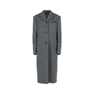 SALVATORE FERRAGAMO Womens Overcoat Knee Length Grey Collared Size 42 RRP 4045