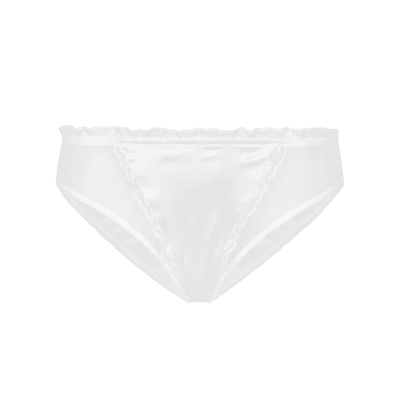 DOLCE & GABBANA Womens Brief Sheer Panel Lace White Knickers Size M RRP 245