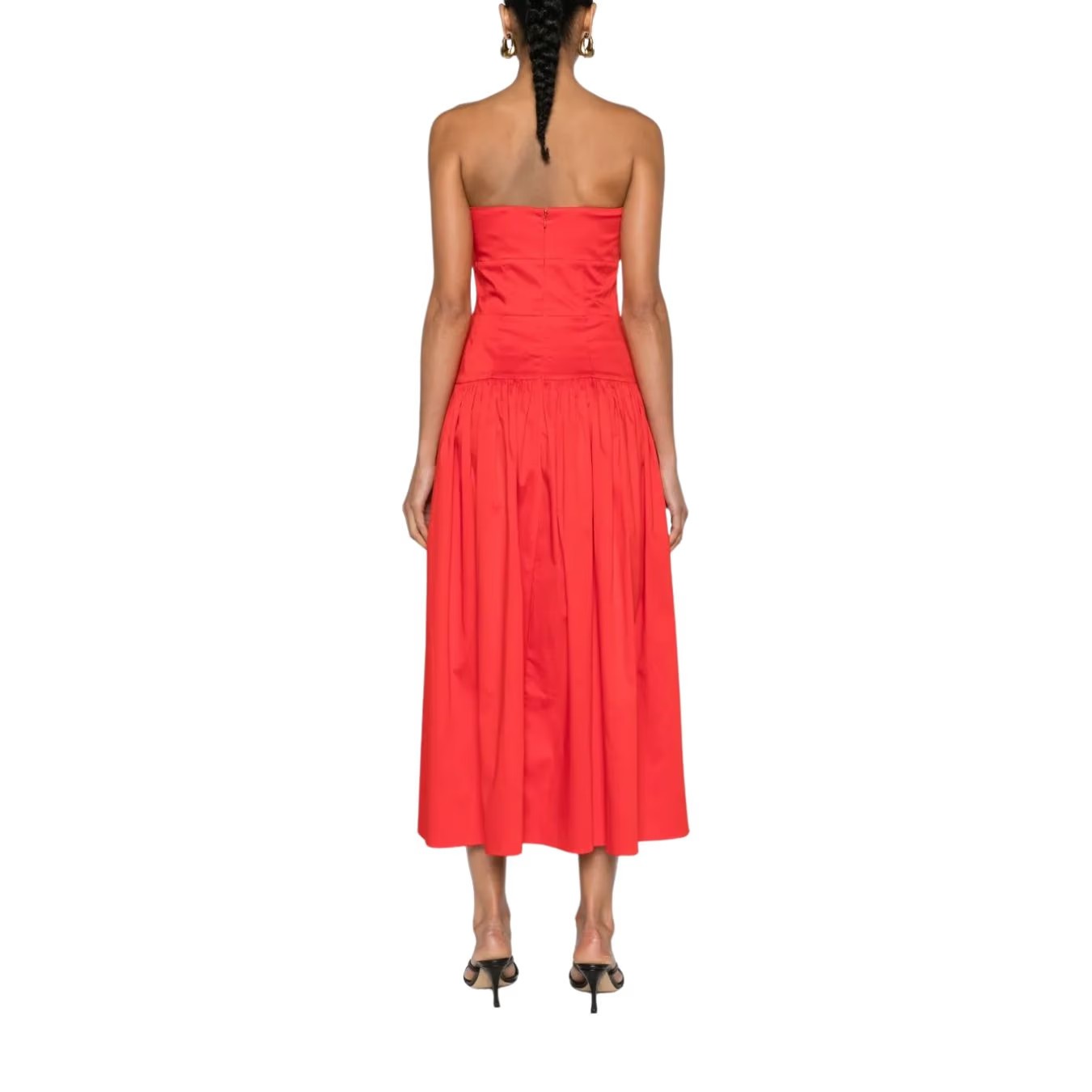 TOVE Womens Lauryn Strapless Red Midi Dress Sweetheart Neckline Size 40 RRP 635 — View 7