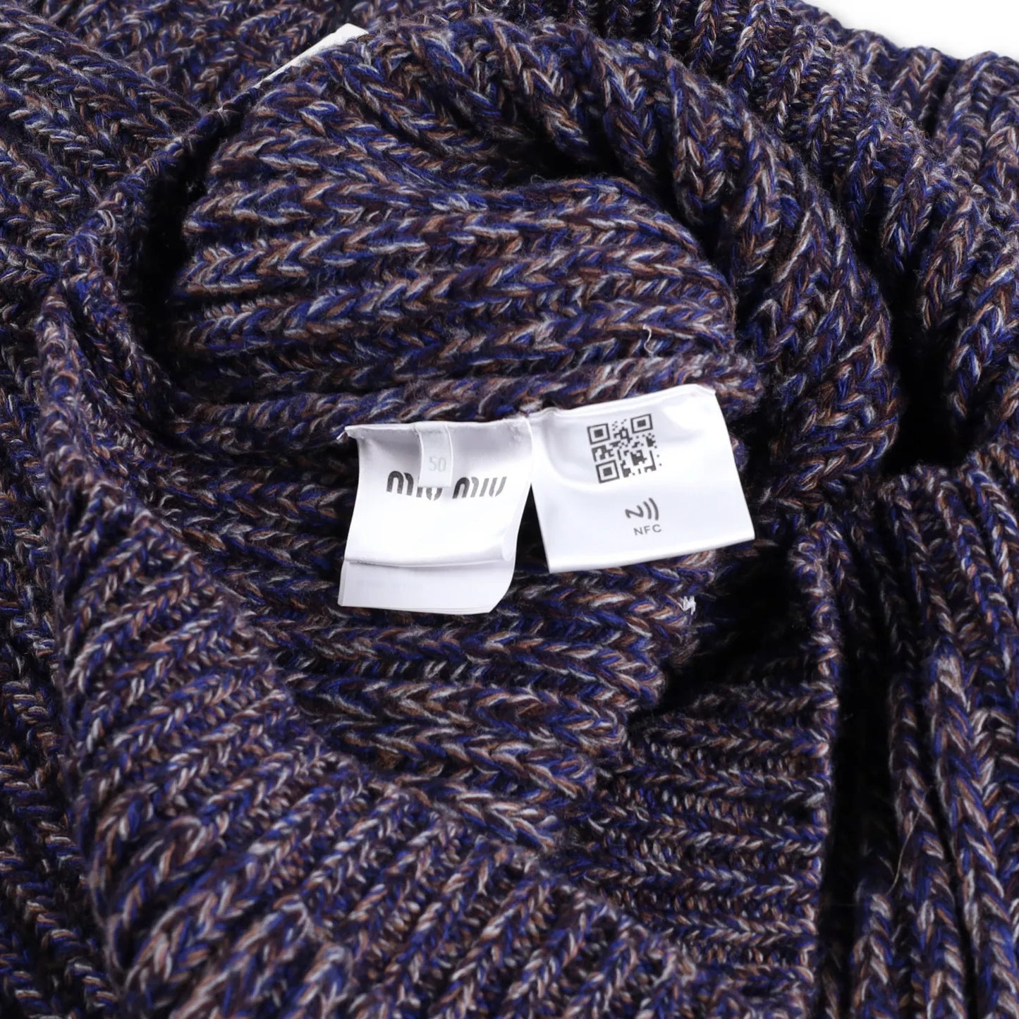MIU MIU Mens Lambswool Rib Crewneck Jumper Pullover Blue Size 50 RRP 1170 — View 8