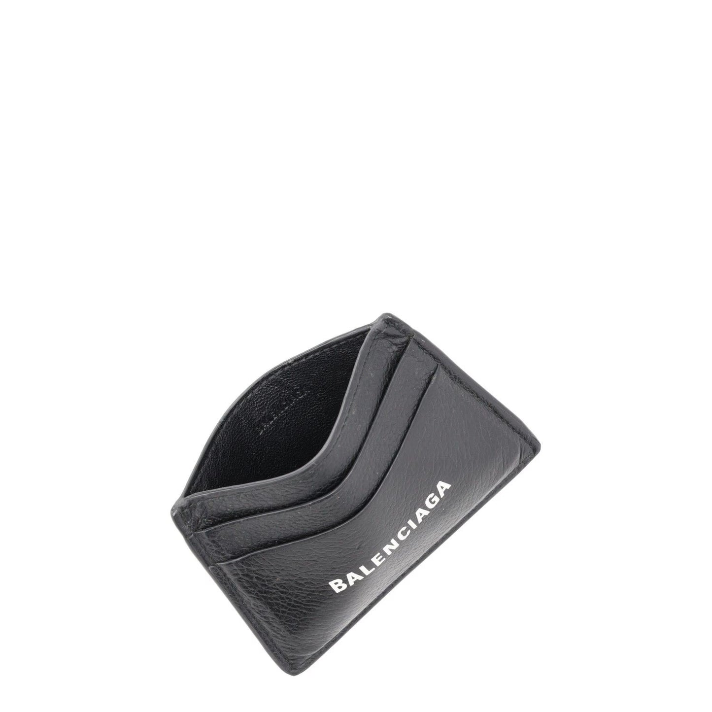 BALENCIAGA Mens Slim Fold Wallet Black Leather Logo Card Holder One Size RRP 225 — View 4