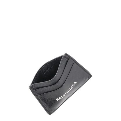 BALENCIAGA Mens Slim Fold Wallet Black Leather Logo Card Holder One Size RRP 225 — View 4