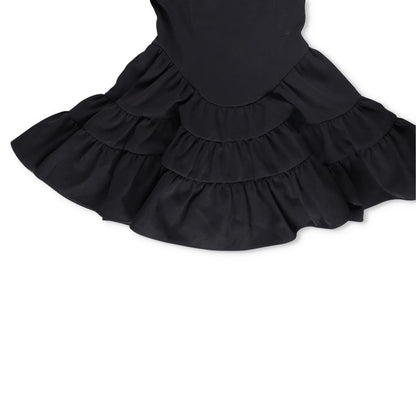 SHUSHU TONG Womens Fit & Flare Dress Black Puff Sleeve Ruffle Collared 8 RRP 650 — View 4