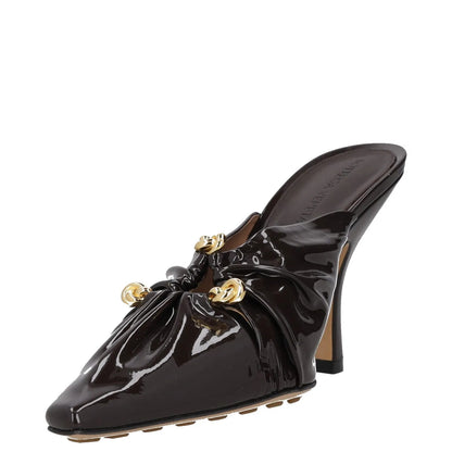 BOTTEGA VENETA Women High Heel Point Toe Mule Patent Leather Brown UK6.5 RRP1330 — View 3