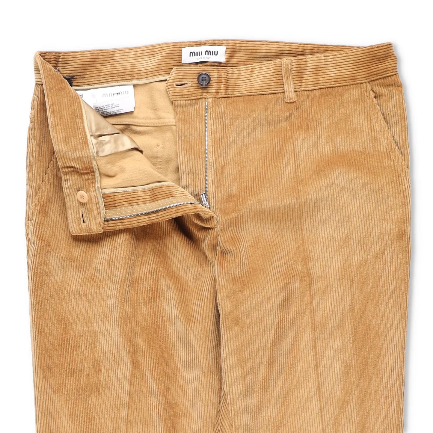 MIU MIU Men Velluto Coste Chino Trousers Yellow Corduroy Slash Pocket 46 RRP1220 — View 5