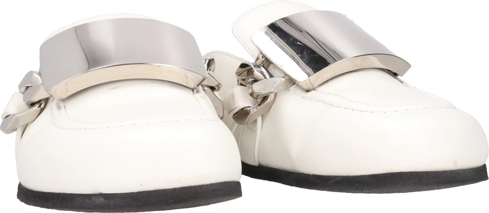 J.W. ANDERSON Womens Anderson Gourmet Loafer Tag Chain Leather White UK4 RRP 495 — View 8
