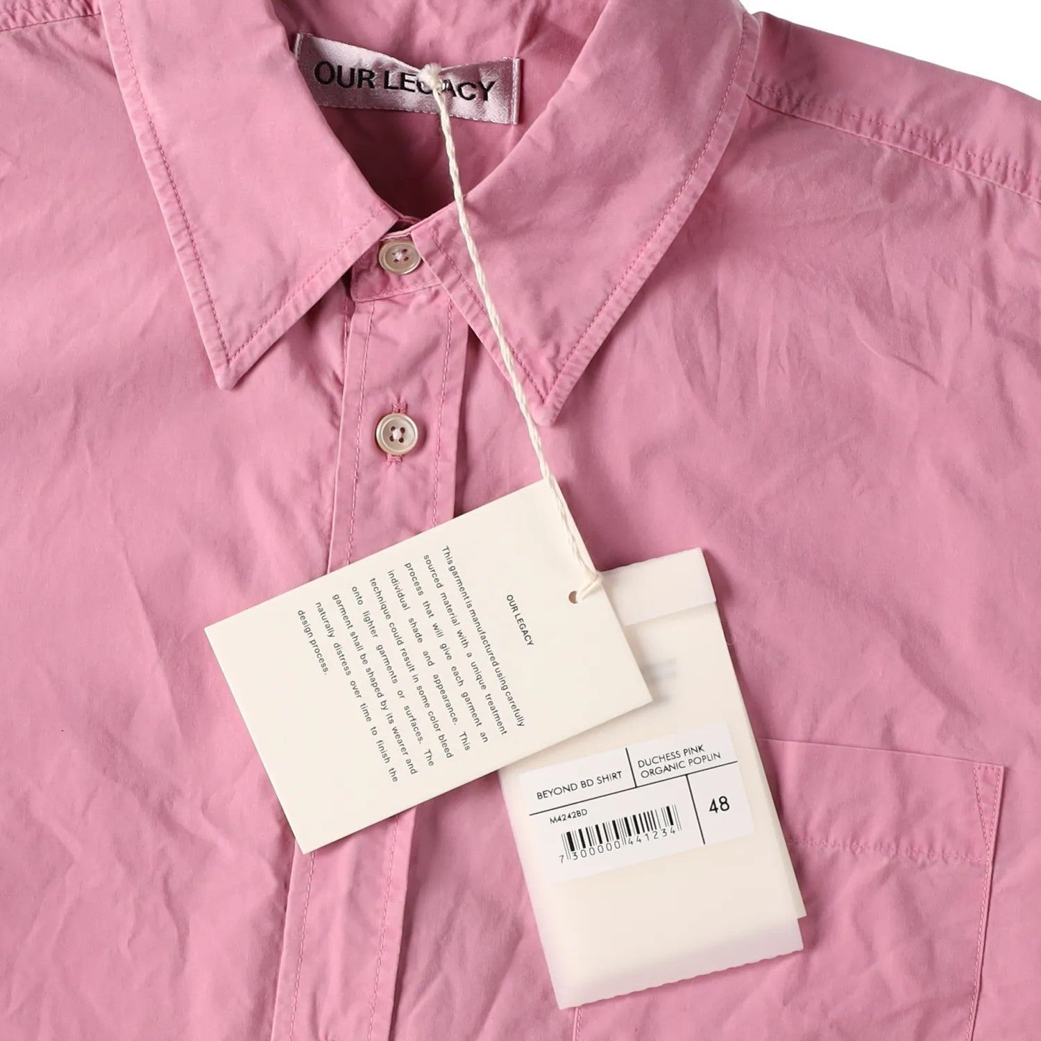 OUR LEGACY Mens Beyond Button Up Poplin Shirt Pink Collared Size 48 RRP 270 — View 10