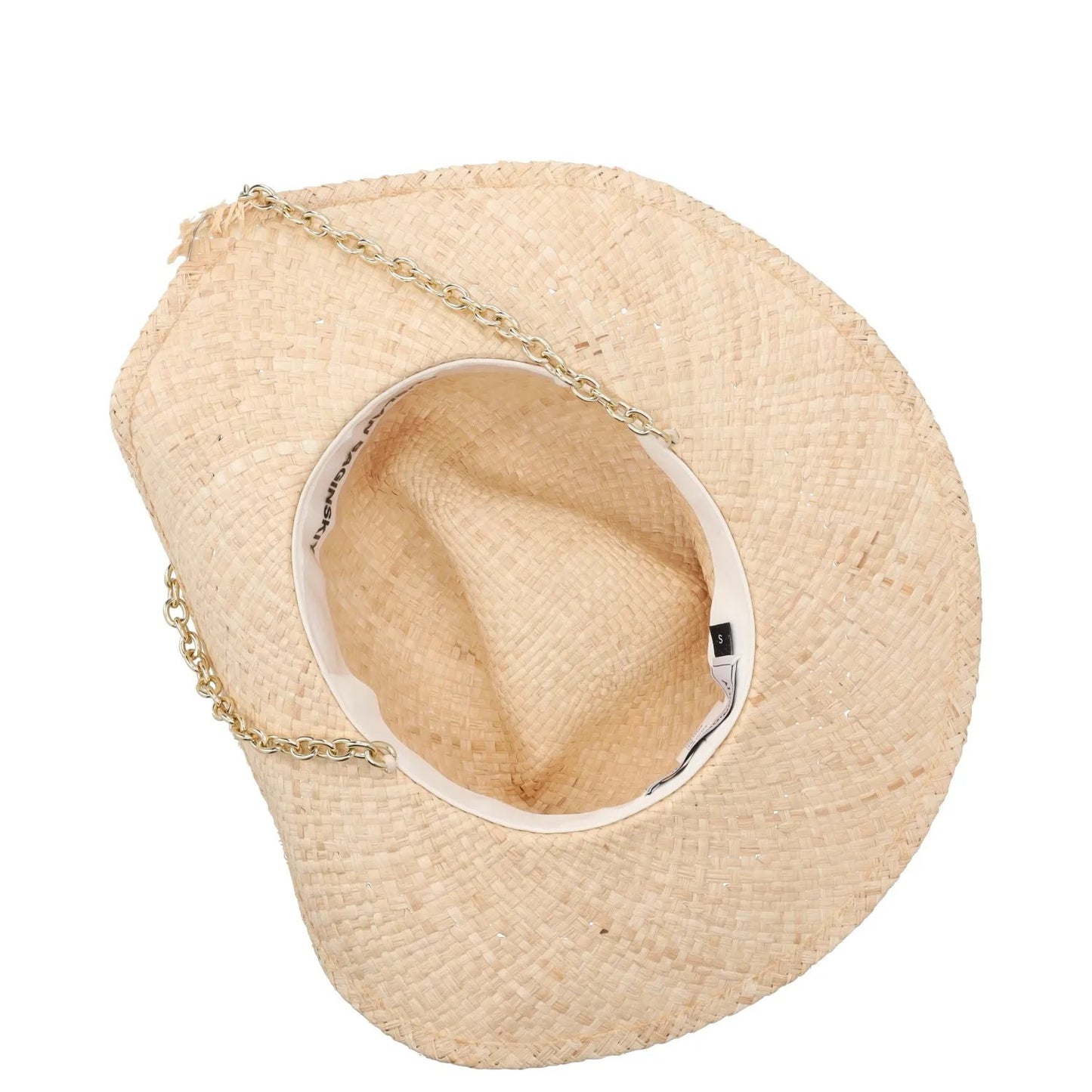 RUSLAN BAGINSKIY Womens Straw Fedora Hat Beige Neutrals Size S RRP 345 — View 8
