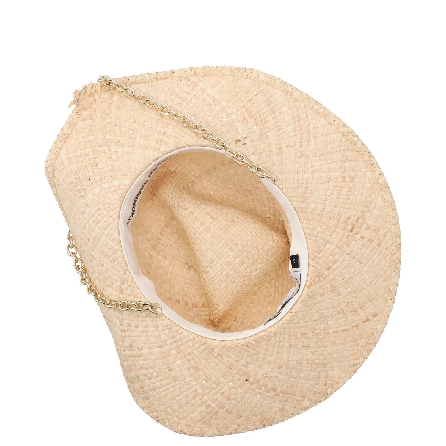 RUSLAN BAGINSKIY Womens Straw Fedora Hat Beige Neutrals Size S RRP 345 — View 8