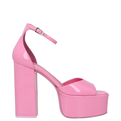 PARIS TEXAS Womens High Heels Pink Leather Platform Strap Open Toe UK5.5 RRP 450