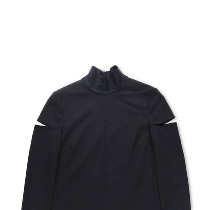 HELMUT LANG Womens Dress Black Long Sleeve High Neck Cold Shoulder Size 8 RRP500 — View 2