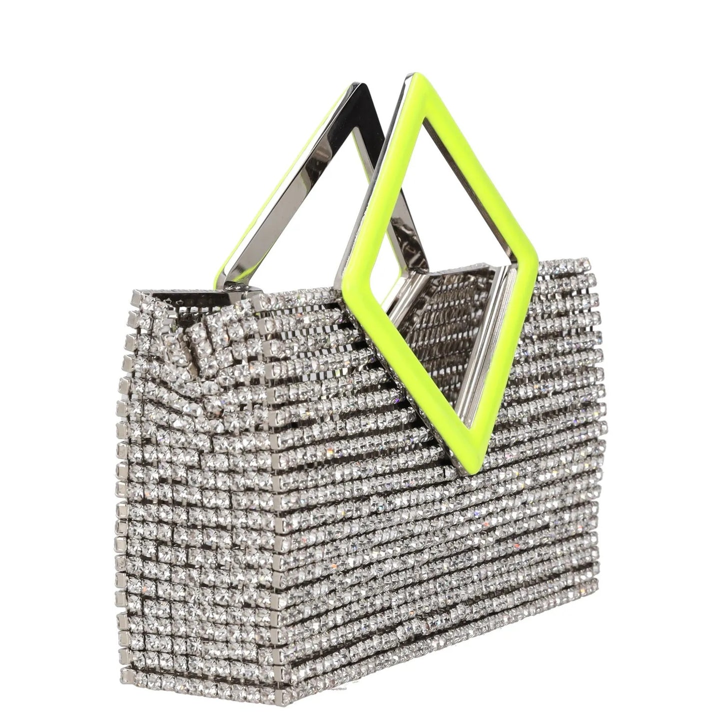 L'ALINGI Womens Clutch Handbag Silver Yellow Metal Rhinestones S RRP 700 — View 6