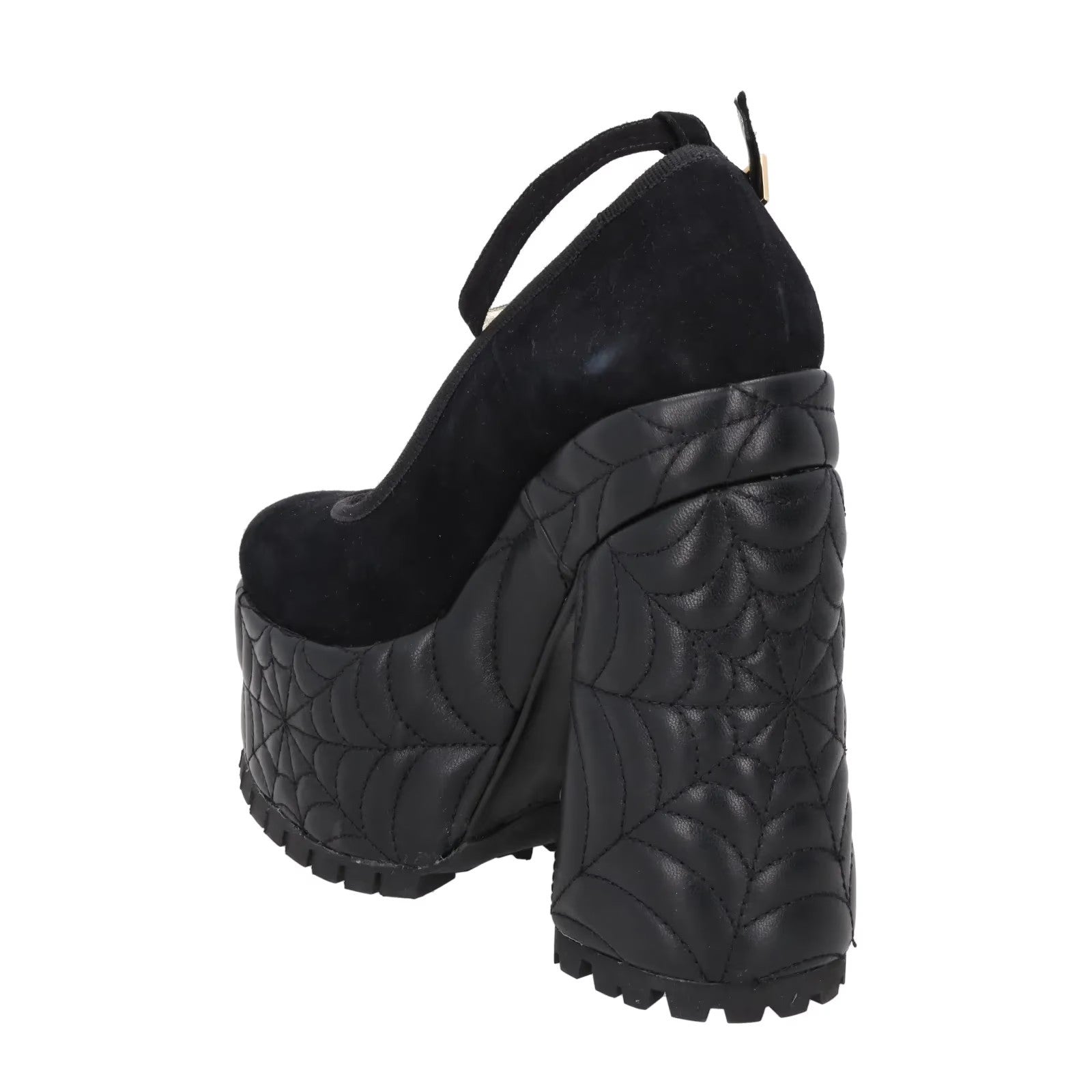 CHARLOTTE OLYMPIA Womens Malice Platform 155 Sandals Black Suede/Lhtr UK6 RRP995 — View 5
