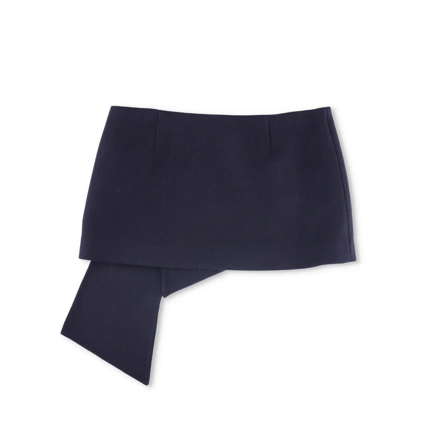PRADA Womens Mini Skirts Navy Blue Asymmetric Wool Zip Size 44 RRP 1460 — View 3