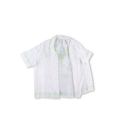 CASABLANCA Men Cuban Collar Short Sleeve Shirt Icon Pastelletenn White XL RRP785 — View 8