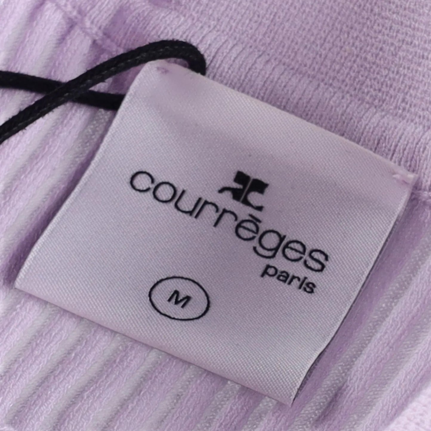 COURREGES Womens Rib Knit Polo Basic Blouse Purple Collared Buttoned S RRP 440 — View 9