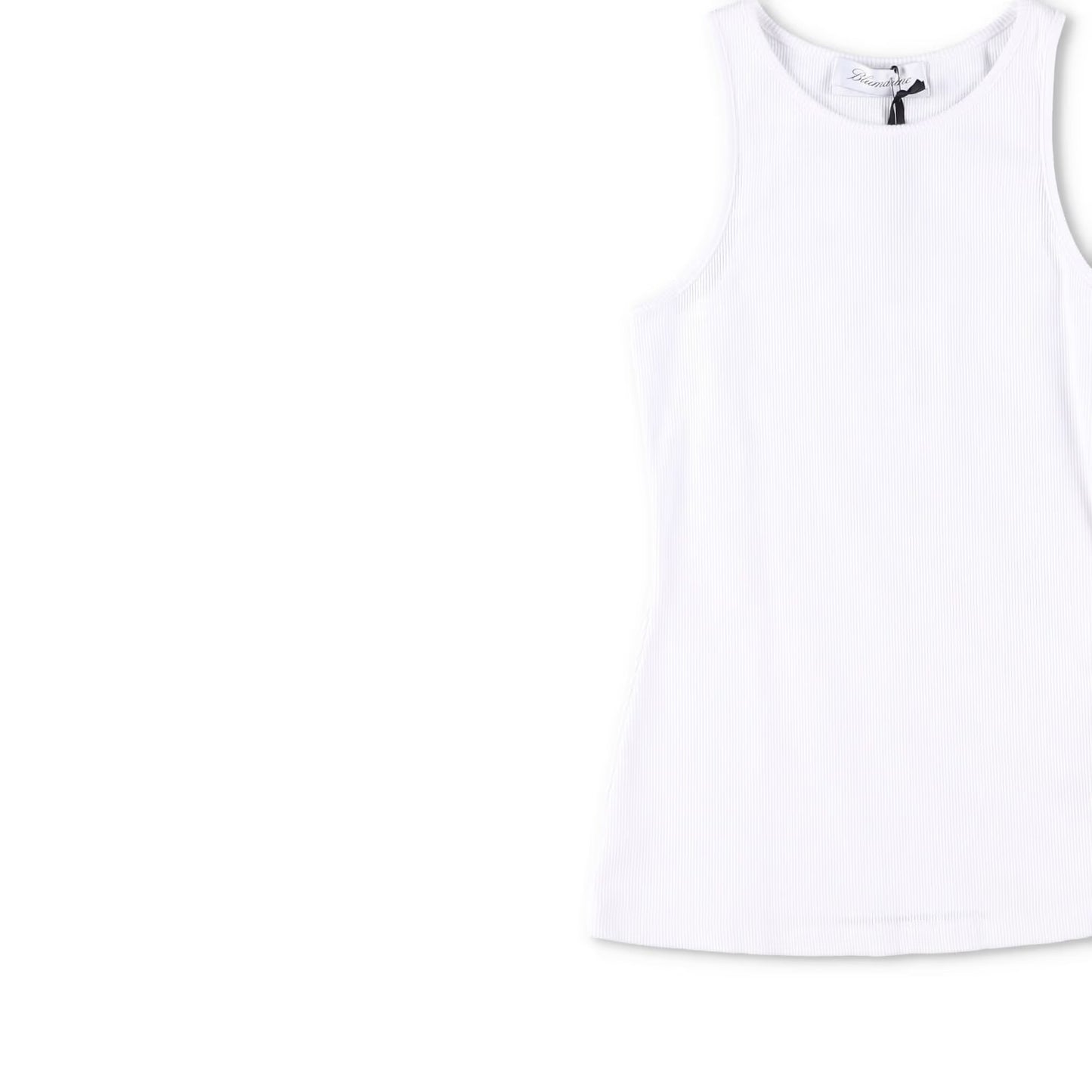 BLUMARINE Womens 2T059A Canotta Costina+Spil Crystal Broach Tank White XS RRP265 — View 4
