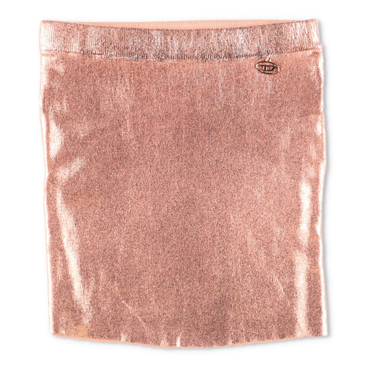 DIESEL Womens Knitwear Mini Skirt Shades Of Metallic Foil Oval Orange M RRP 185