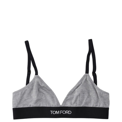 TOM FORD Womens Soft Cup Bra Jersey Logo Band Grey Strap Size XS RRP 155 — View 2