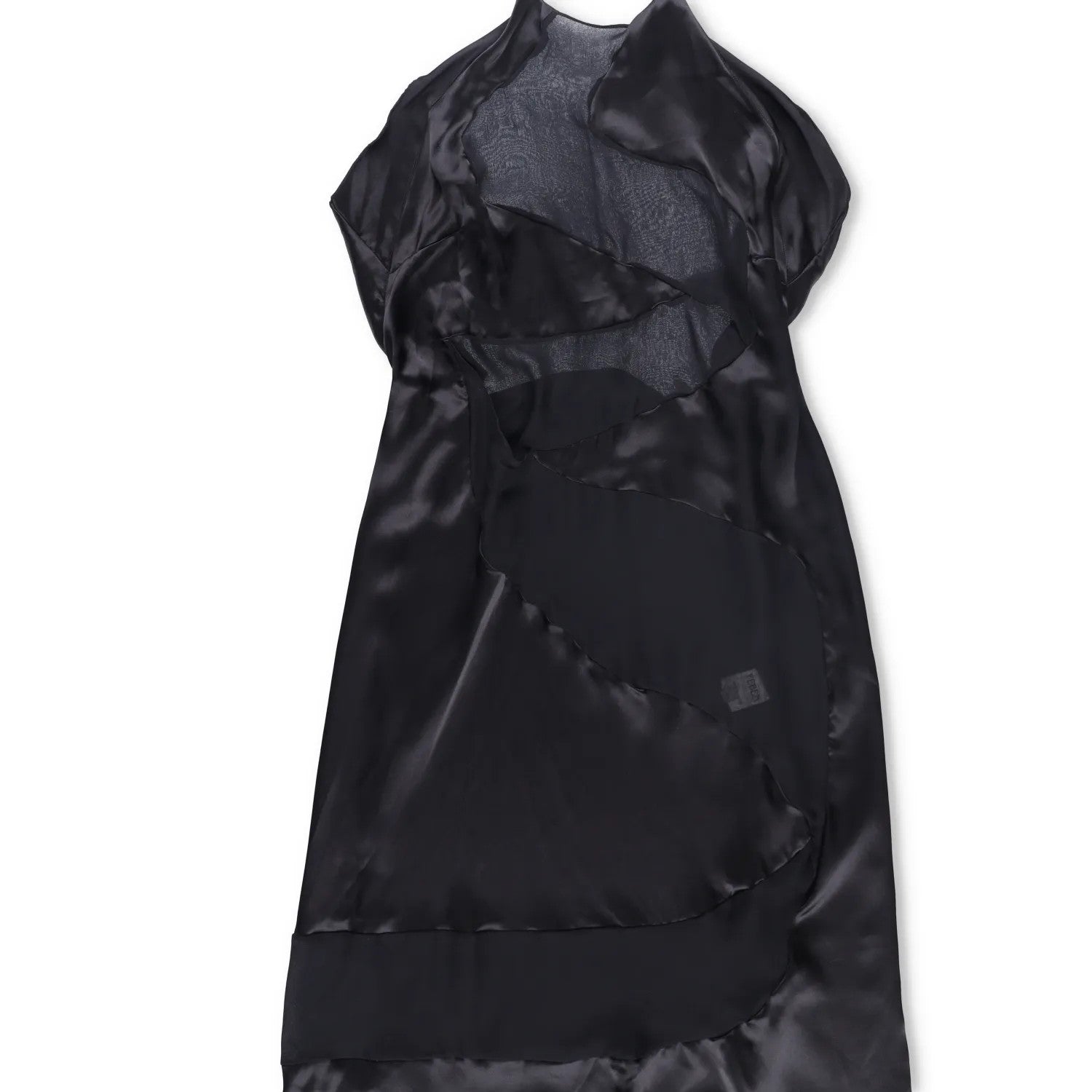 FEBEN Womens Spiral Knee Length Dress Black Silk Sleeveless Tie Halter 40 RRP785 — View 4