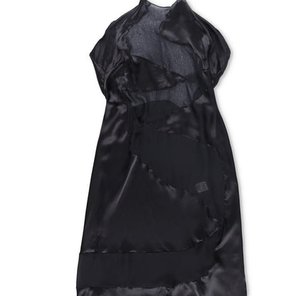 FEBEN Womens Spiral Knee Length Dress Black Silk Sleeveless Tie Halter 40 RRP785 — View 4