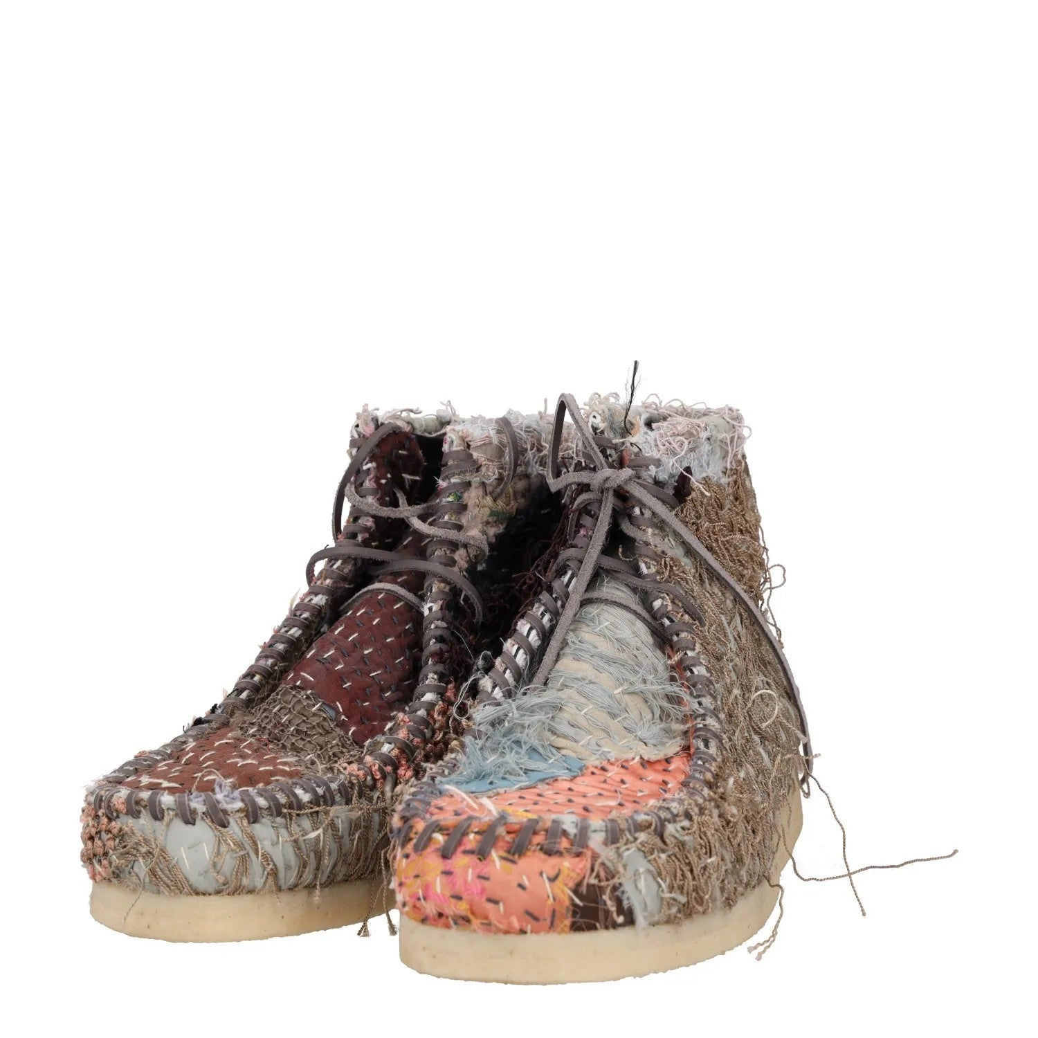BY WALID Mens Moccasin High Top Shoes Multicoloured Leather Lace Up  UK 8 RRP700 — View 9