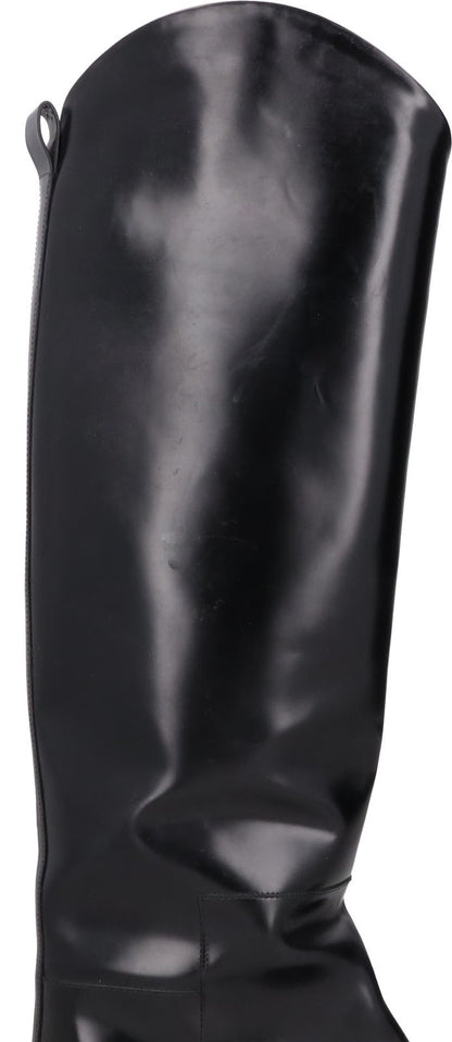 JIL SANDER Womens Knee High Boot Black Short Block Heel Pull On UK 5 RRP 1441.8 — View 8
