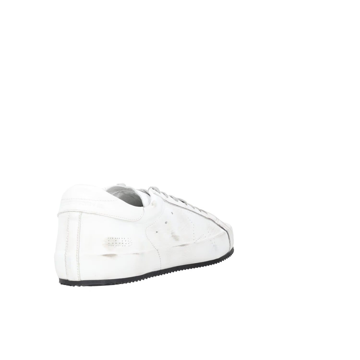 GOLDEN GOOSE Mens Trainers White Black Leather Low Top Lace Up UK 12 RRP 485 — View 6