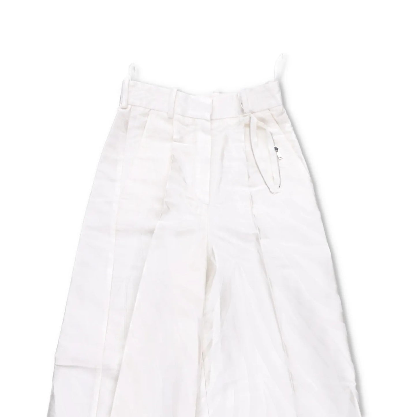 NINA RICCI Zebra-Jacquard Palazzo Pants White Wide Leg Trousers Size 34 RRP 675 — View 2