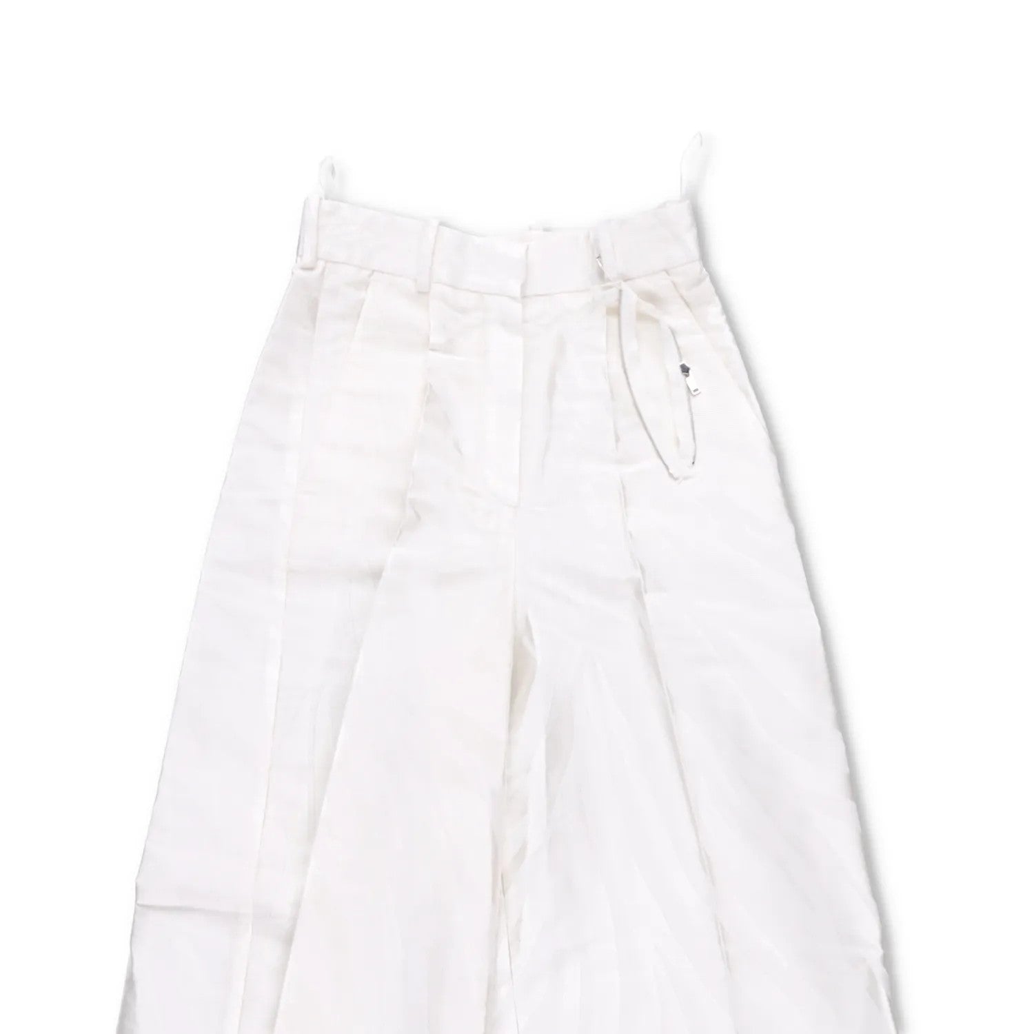 NINA RICCI Zebra-Jacquard Palazzo Pants White Wide Leg Trousers Size 34 RRP 675 — View 2