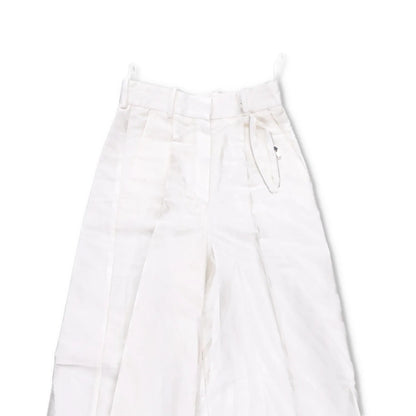 NINA RICCI Zebra-Jacquard Palazzo Pants White Wide Leg Trousers Size 34 RRP 675 — View 2