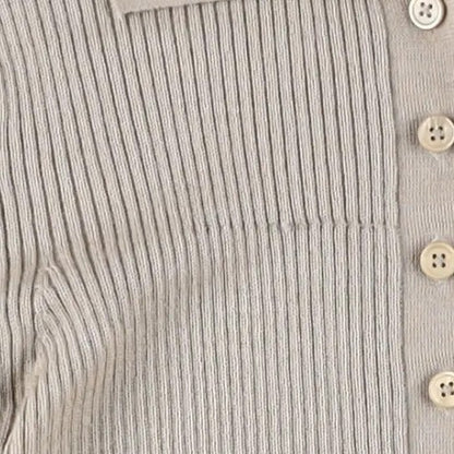 FRANKIE SHOP Womens Solana Polo Bodysuit Ribbed Knit Beige Size XS RRP 198 — View 2