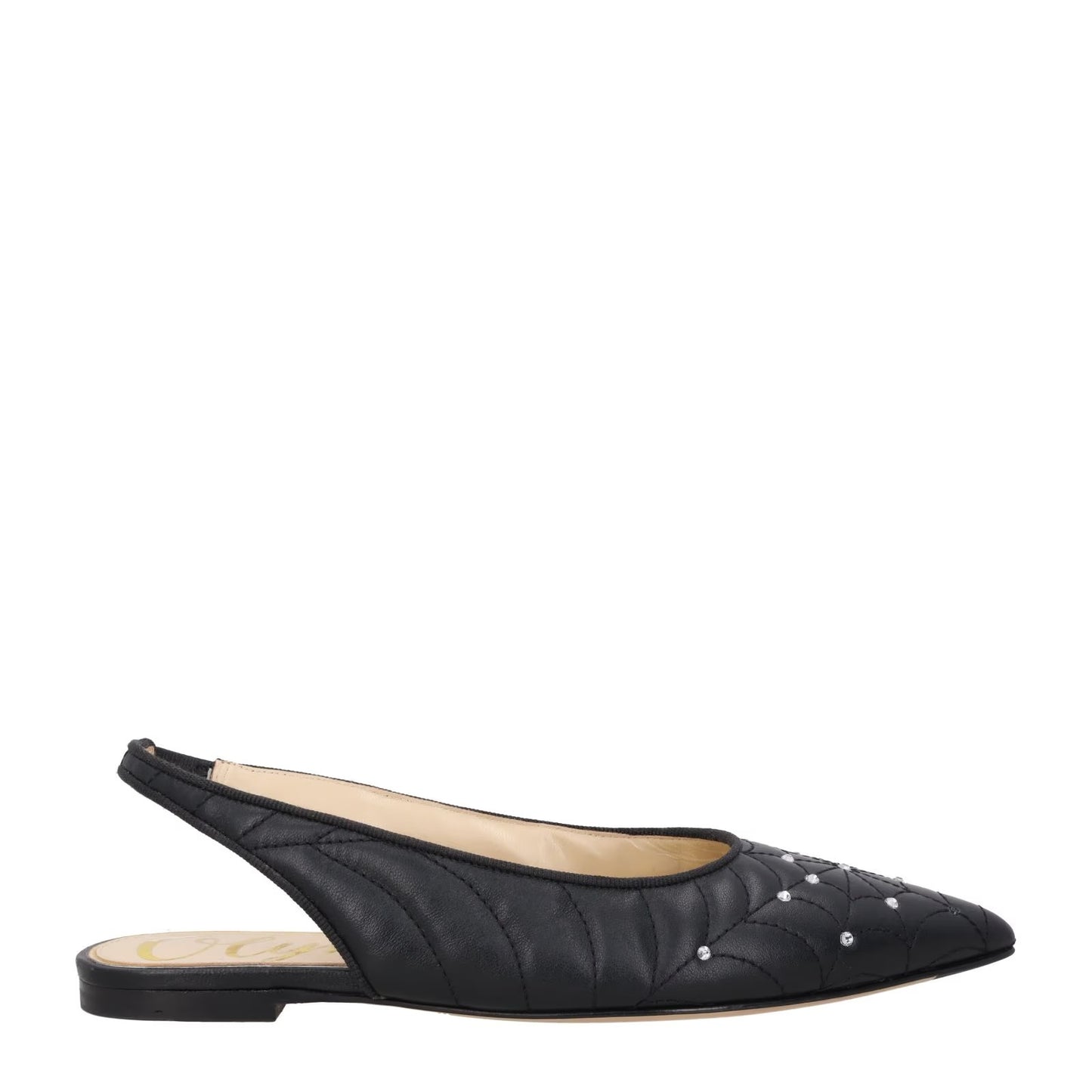 CHARLOTTE OLYMPIA Womens Nurmi Flat Leather Flats Ballerinas Black EU 37 RRP565