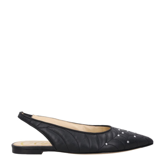 CHARLOTTE OLYMPIA Womens Nurmi Flat Leather Flats Ballerinas Black EU 37 RRP565