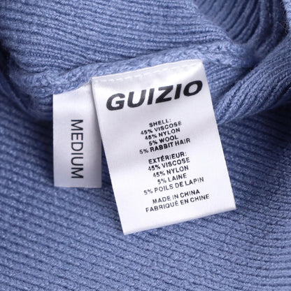 DANIELLE GUIZIO Womens Bow Knit Sweater Long Flared Sleeve Cropped Blue M RRP195 — View 6