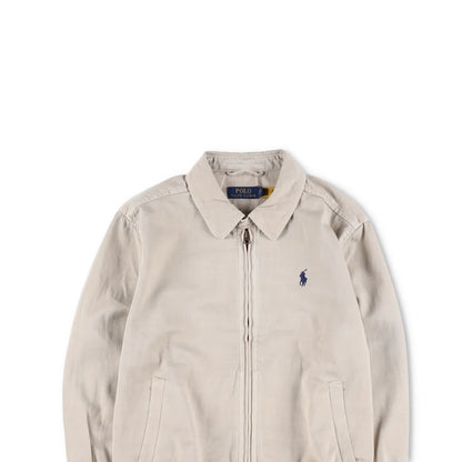 POLO Mens Jacket Cotton Blend Windbreaker Beige Collared Logo Size S RRP 275 — View 2